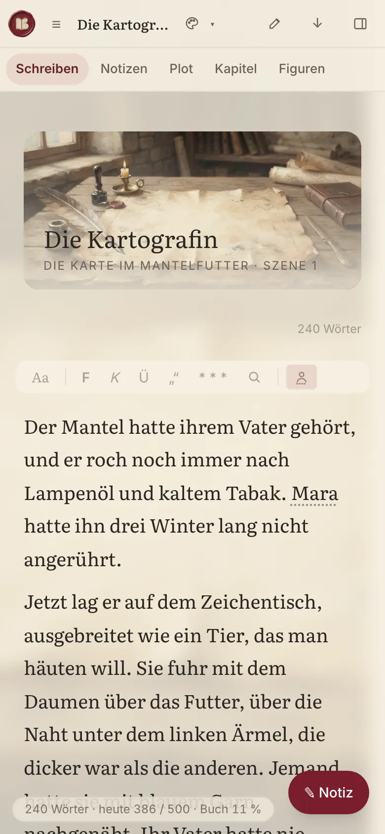 Schreiben auf dem Handy